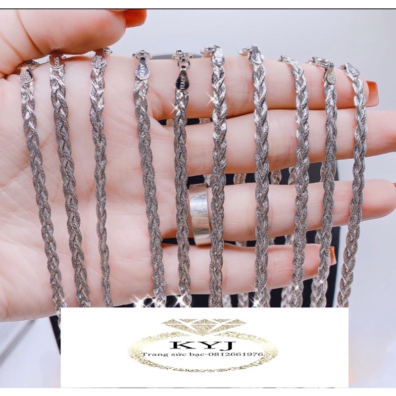 DÂY 3 BÍNH BẠC Ý CAO CẤP XI BẠCH KIM MÃ B650