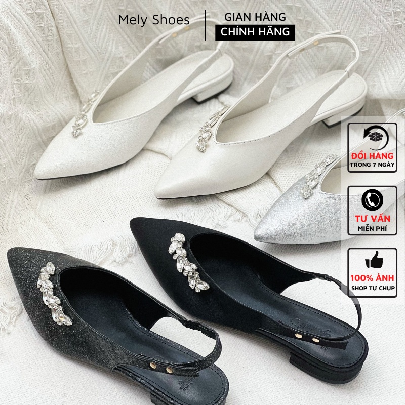 Giày búp bê bít mũi đính đá lấp lánh sang chảnh THE NYSMILE - KUTIE 2