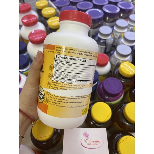 Dầu cá Fish oil Kirkland 1000mg 400 viên