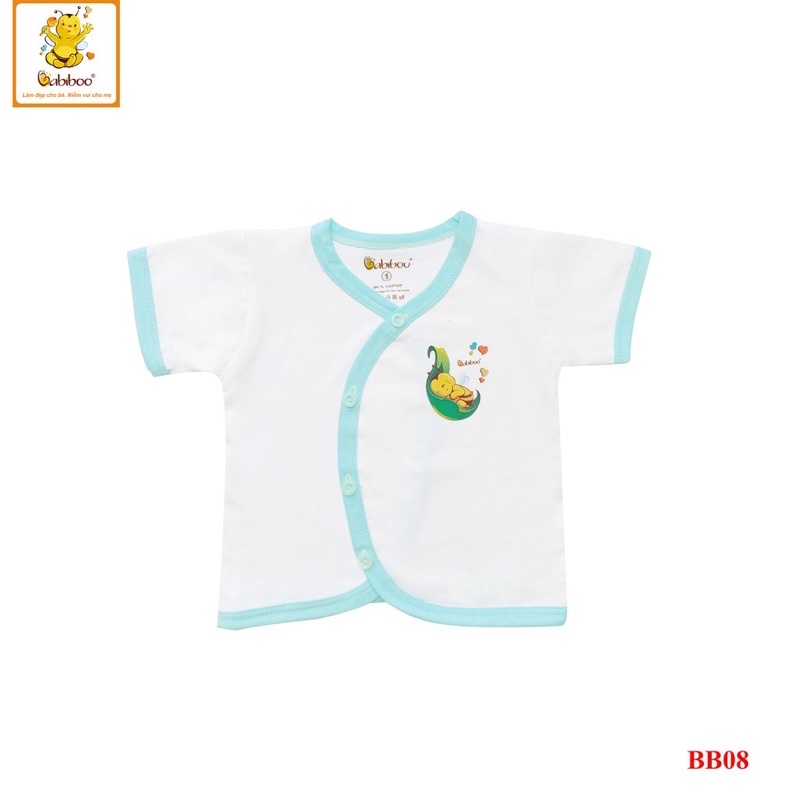 ÁO SƠ SINH TAY NGẮN VẠT CHÉO - VẢI COTTON 100% MỀM MẠI