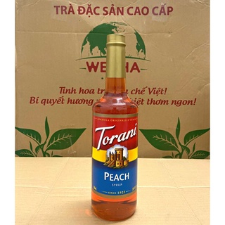 Siro Torani Đào, Sirup Peach 750ml Nhập Khẩu Chính Hãng Mỹ