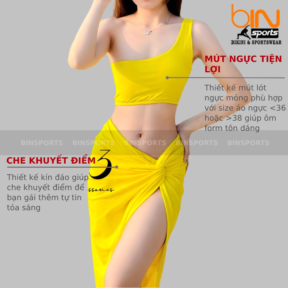 Bikini Nữ 3 Chi Tiết 2 Mảnh Kèm Chân Váy Nhiều Màu Freesize Bin Sports BHV116