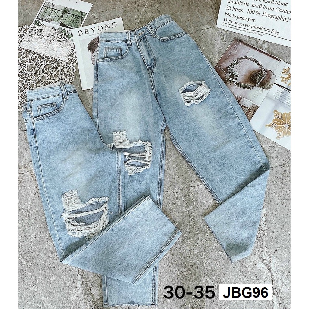 Quần jean baggy rách bigsize chất VNXK JBG96