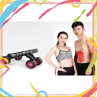 Con Lăn Tập Bụng, Dụng Cụ Tập Cơ Bụng, Tập Gym Tại Nhà 4 Bánh, Tặng Kèm Thảm Lót Và Miếng Chặn, Siêu Tiện Dụng
