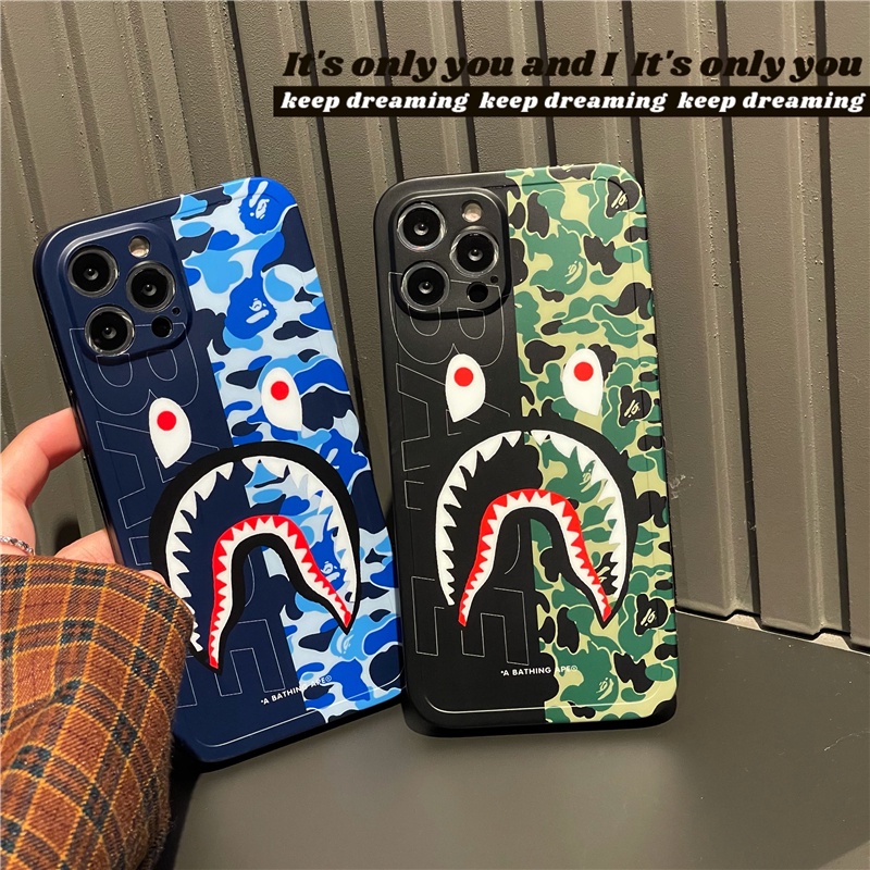 Bape Ốp Điện Thoại Silicon Mềm Chống Sốc Họa Tiết Rằn Ri Cho iphone 11 12 13 14 15 pro max