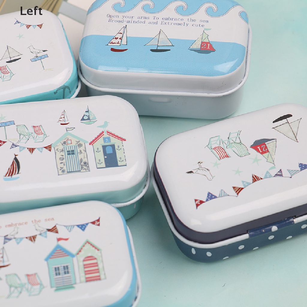 [Hàng mới về] Hộp thiếc mini đựng trang sức hình chữ nhật