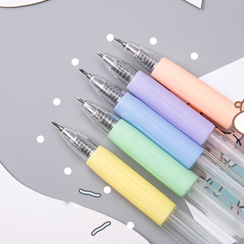 Dao cắt giấy trong suốt hình cây bút có thể thu gọn DIY