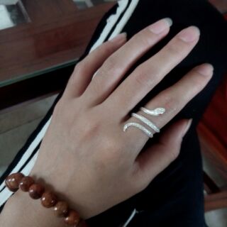 Nhẫn bạc hình rắn cho người tuổi rắn