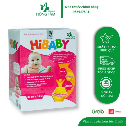 Siro Ăn Ngon Cho Bé Hibaby ( Hộp 30 gói/10ml ) - Đông Y Hồng Tâm
