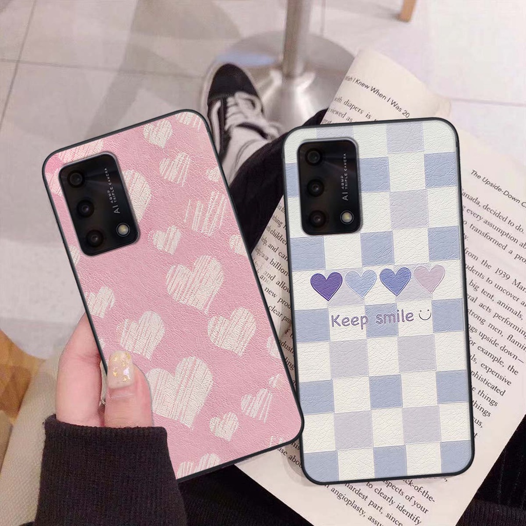 Ốp Oppo A74 / A94 / A95 caro trái tim cá tính, thời trang siêu đẹp, siêu phong cách