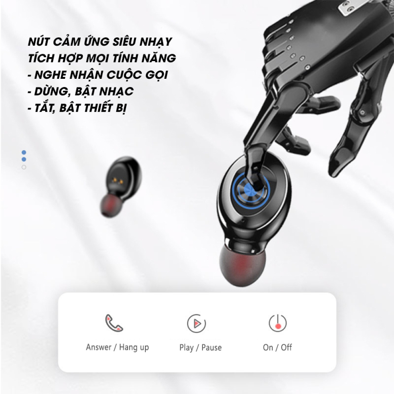 【COD】[SƯU TẦM MÃ GIẢM NGAY 100K ] Tai nghe Bluetoooth khong day nhét tai XG8 TWS 5.0 - Tai nghe bluetooth không dây có khả năng lọc tiếng ồn cực tốt, kháng nước chuẩn IPX5, Tương thích mọi thiết bị - Lỗi 1 đổi 1