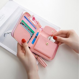 Short wallet with zipper, printed with cute BTS group mascots