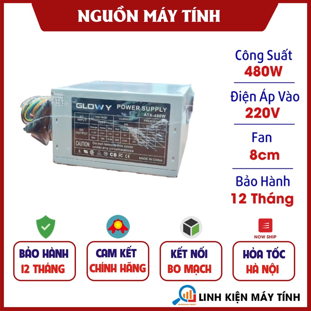 Nguồn máy tính Gloway 480W - Like new - Bảo hành 12 tháng !!!