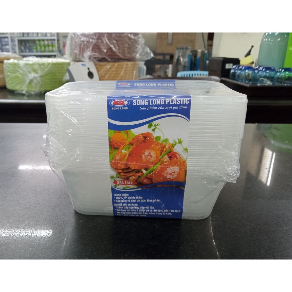 Bộ 10 Hộp Nhựa Chữ Nhật Đựng Thực Phẩm - Song Long - Duonghieu6789