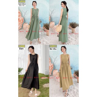 Váy Maxi 𝐂𝐀𝐑𝐃𝐈𝐍𝐀 Dây Rút Chun Eo Trơn Màu