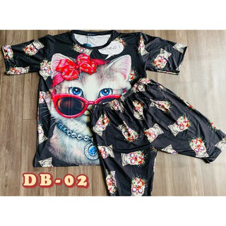 Bộ thun lạnh 3d quần đùi bigsize 65-85kg