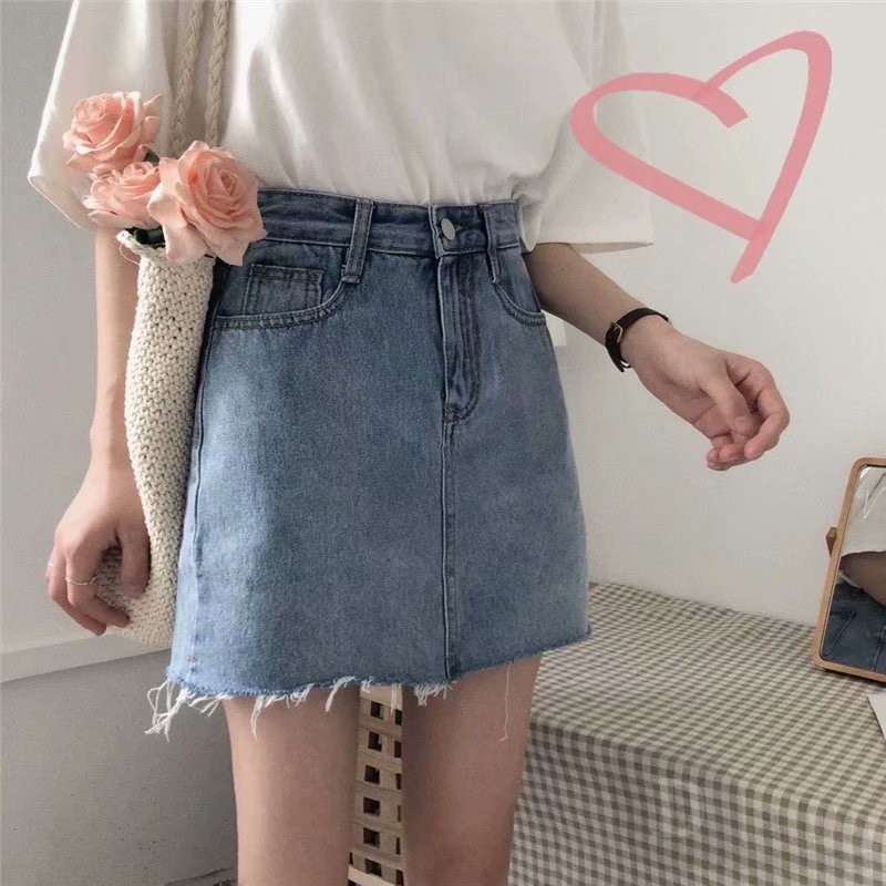 Chân Váy Ngắn Dáng Chữ A Lưng Cao Chất Liệu Cotton Thời Trang Cho Nữ
