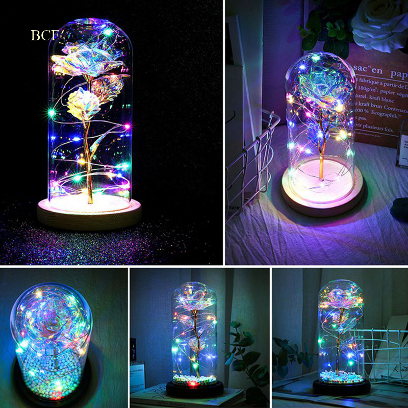 Đèn led thiết kế hình hoa hồng vĩnh cửu làm quà tặng ngày lễ tình nhân