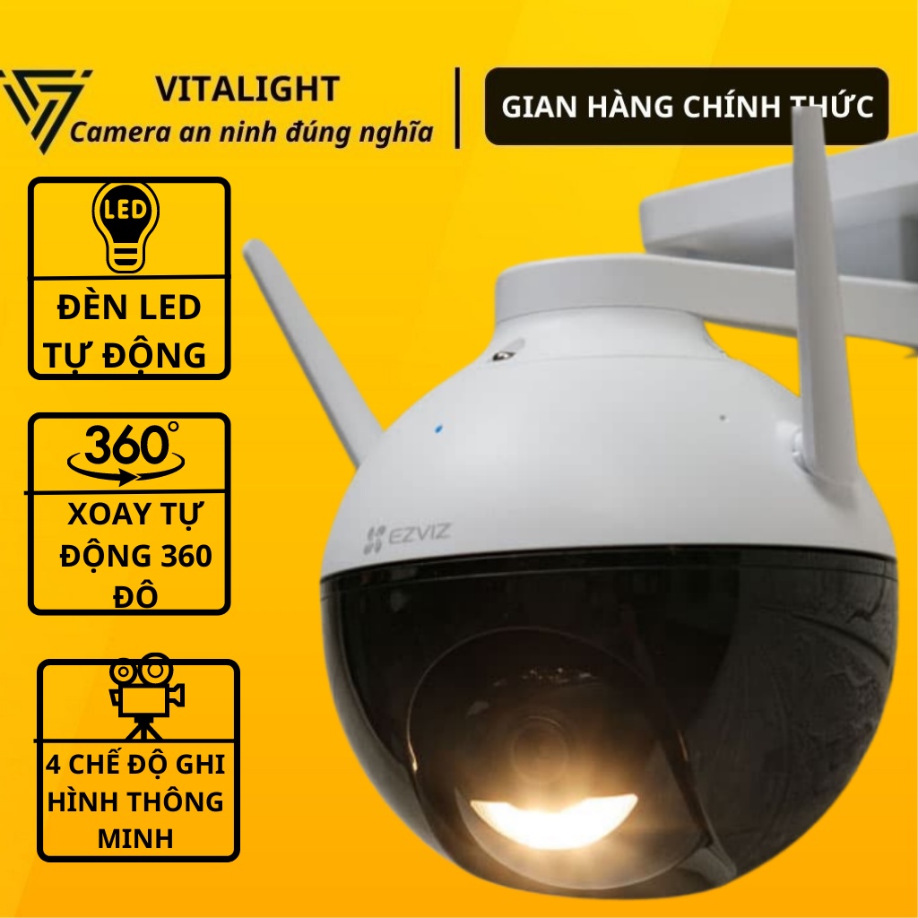 Camera IP Wifi Ezviz C8C Full HD 1080p (Có màu ban đêm), báo động về điện thoại VITALIGHT