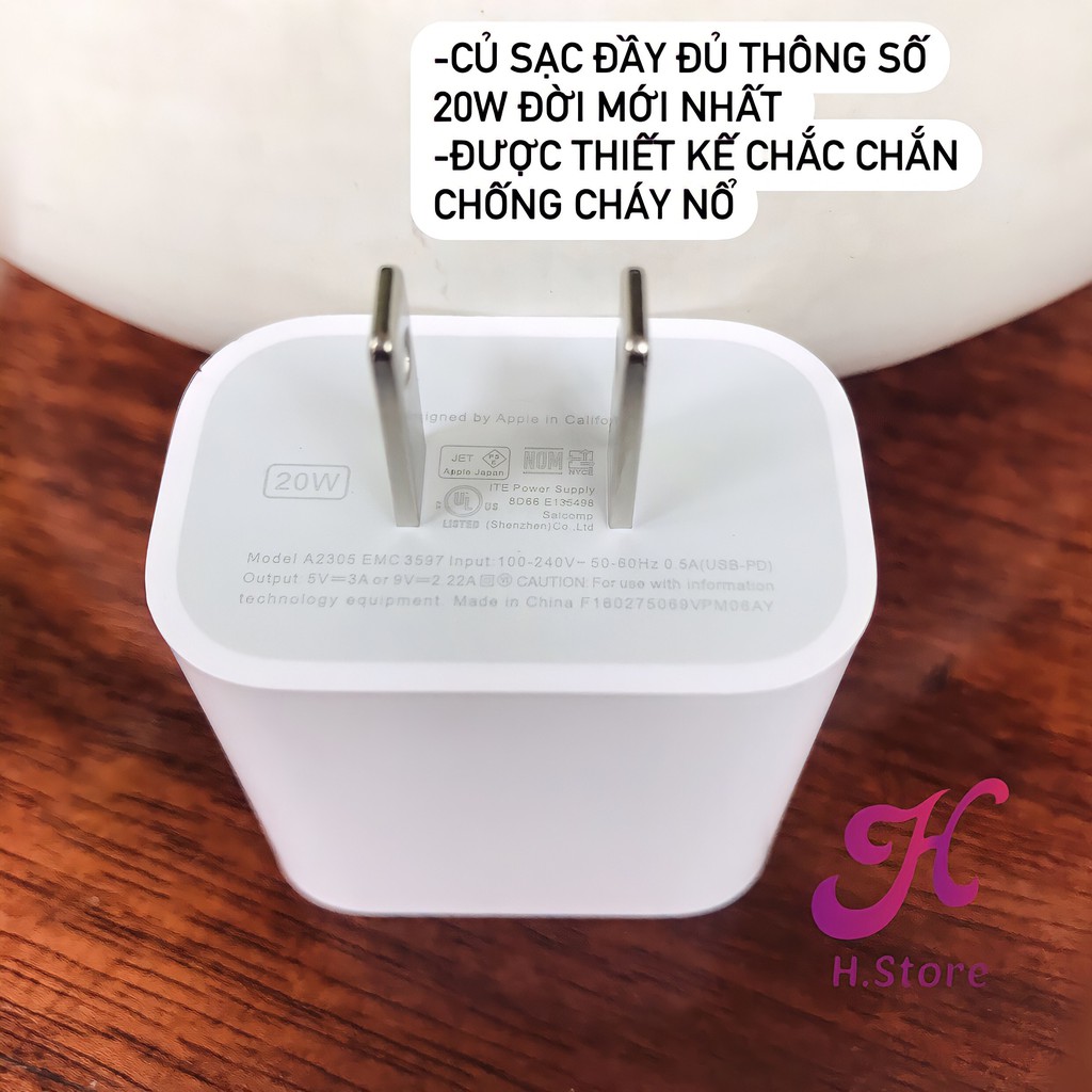 Bộ sạc nhanh iphone ipad pd 20w, cáp USB Type C to Lightning cho IPhone 12/ 12 Pro Max/ IPhone 11/ 11 Pro Max/ X/ XS Max