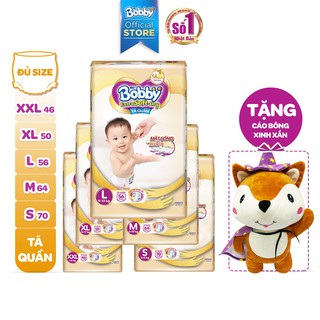  Tã quần cao cấp Bobby Extra Soft Dry S70/M64/L56/XL50/XXL46