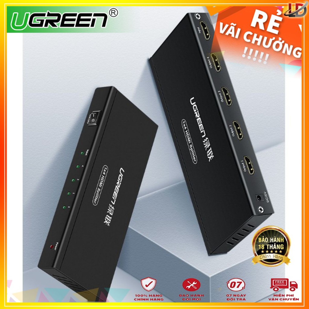 [Mã ELHACE giảm 4% đơn 300K] Bộ chia HDMI 1 ra 4 chính hãng Ugreen UG-40202