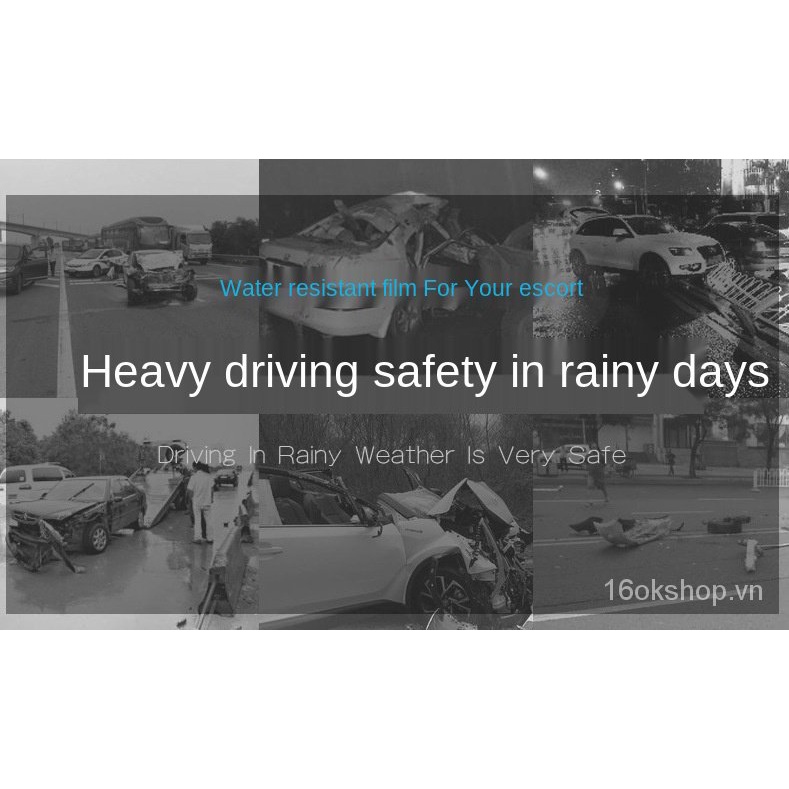 Set 2 miếng phim nano dán kính chiếu hậu xe hơi chống mưa chống sương mù và mưa