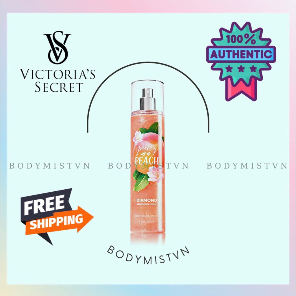 🤎 𝐁𝐨𝐝𝐲𝐦𝐢𝐬𝐭𝐯𝐧 - Xịt thơm có nhũ Bath and Body Works - Pretty As A Peach 236ml 🤎