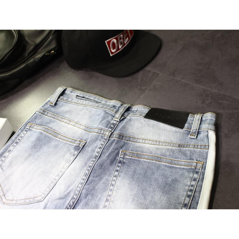 BIG SIZE (65-100kg) QUẦN JEAN/ QUẦN BÒ NAM PACSUN XANH 2 LINE RÁCH GỐI . '