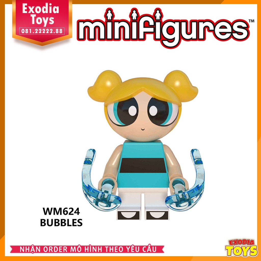 Xếp hình minifigure nhân vật hoạt hình Powerpuff Girls - Đồ Chơi Lắp Ghép Sáng Tạo - WM6051