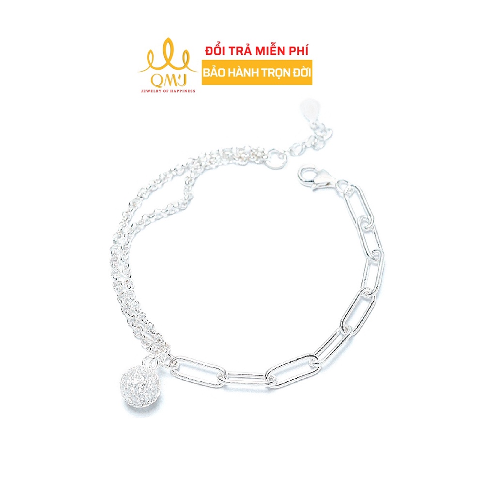 Lắc tay bạc QMJ Uyên ương mix charm châu đá sáng Q215