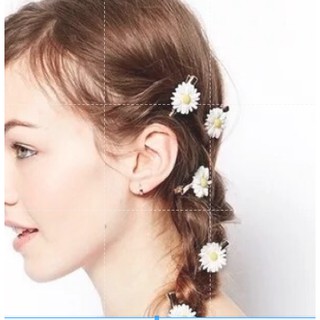 Cột tóc, kẹp tóc hình hoa cúc trắng nhị vàng