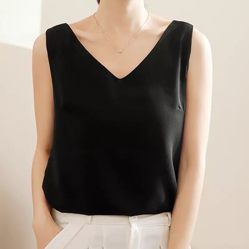 Áo sát nách nữ áo kiểu cổ tim xinh đẹp | BigBuy360 - bigbuy360.vn