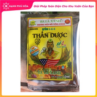 Phân Bón Lá Thần Dược Ba Lá Xanh Grow 6-6-6 (10ml/Gói) Kích Thích Sinh Trưởng, Bông Nhiều, Hạt Sáng, Chắc, Mẩy Cho Lúa