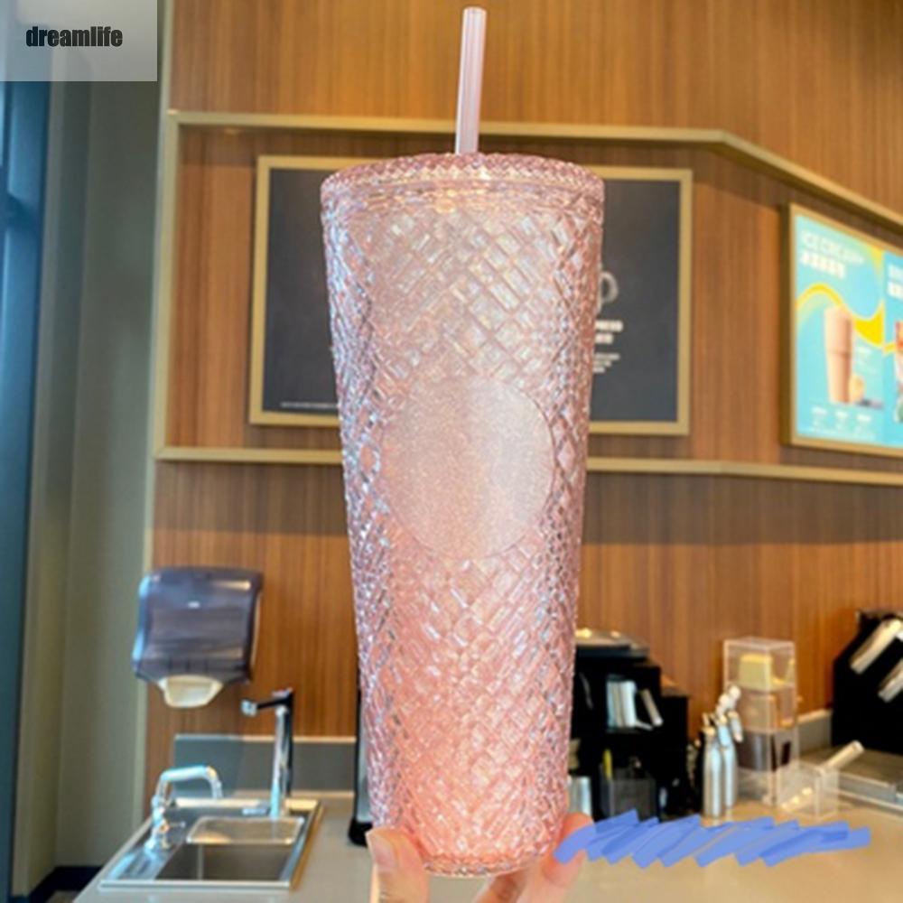 Cốc Hai Lớp Bằng Nhựa Siêu Lớn 710m Họa Tiết starbucks