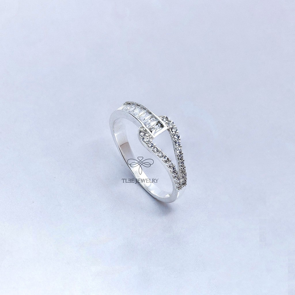 Nhẫn bạc nữ TLEE móc nối nạm đá cao cấp TleeJewelry A0174
