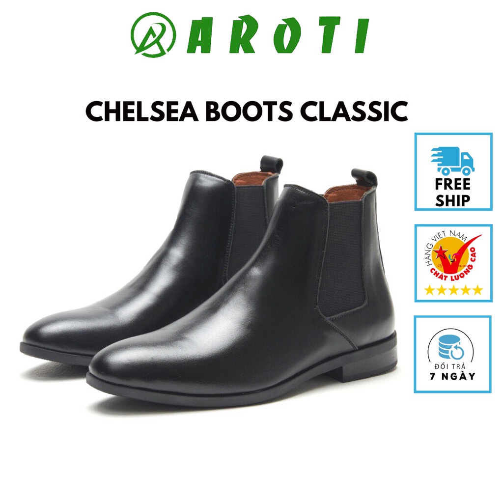 Giày boots nam Chelsea Boots Classic đế khâu-CB548N