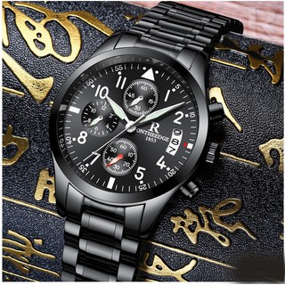 Đồng hồ nam Ontheedge 6 kim 028 cao cấp (Black-Black)