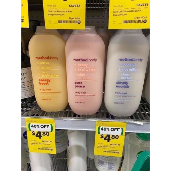 Sữa tắm Method Body Úc 535ml - [Hàng chính hãng, đủ bill]