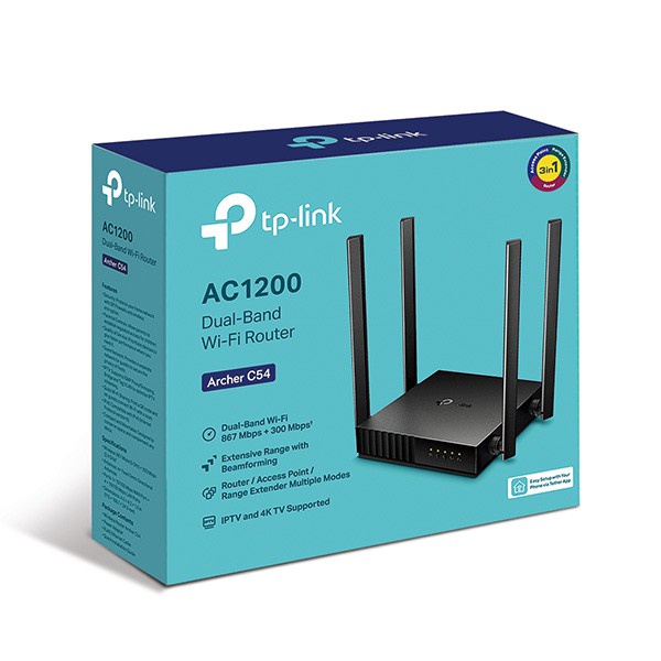 Router wifi TPLink Băng Tần Kép Archer C54 AC1200 router mạng Hàng Chính Hãng