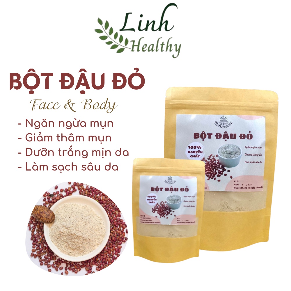 Bột đậu đỏ nguyên chất dưỡng trắng, giảm thâm mụn, sạch sâu da, mặt nạ đắp mặt và ủ body đậu đỏ - Linh Healthy | BigBuy360 - bigbuy360.vn