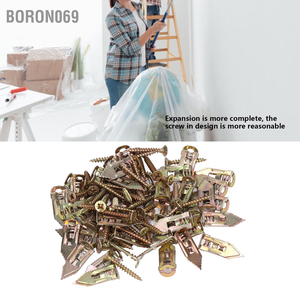 Boron069 40Pack Tự khoan Neo Vít Đặt Vách thạch cao Kim loại Loại Knock cho Khung ảnh Trang trí Nhà cửa