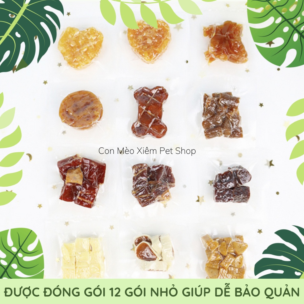 Bánh thưởng cho chó mèo Pet snack Hàn Quốc hỗn hợp 9 loại 300g thức ăn vặt huấn luyện cún Con Mèo Xiêm