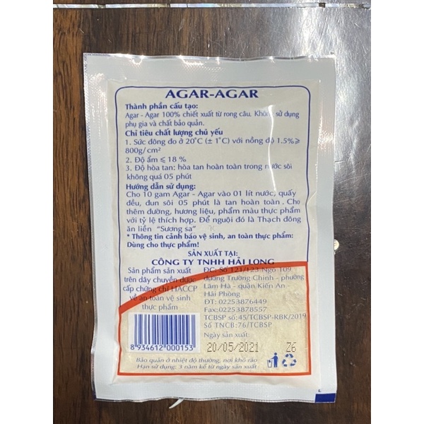 Bột Thạch Rau Câu Giòn Agar - Agar Hải Long
