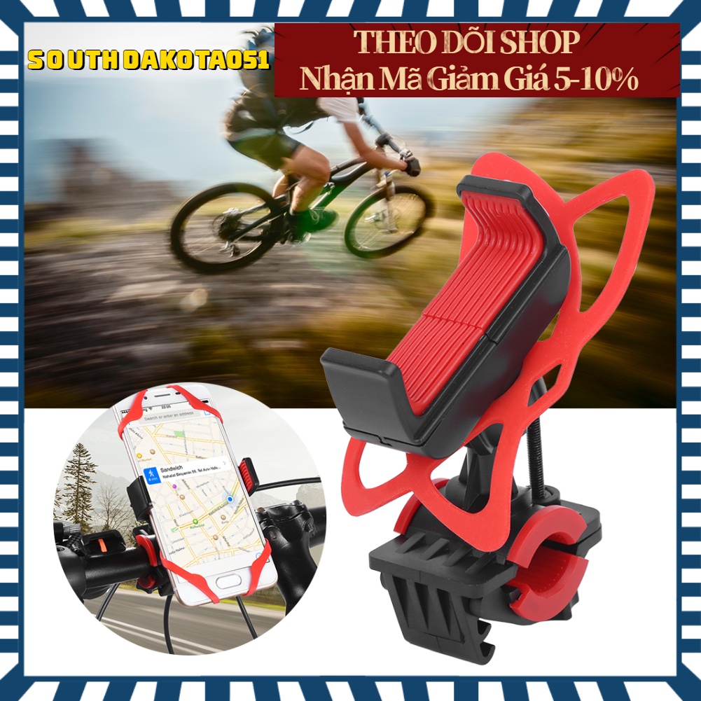 Hàng HOT Giá kẹp điện thoại chống rung gắn xe máy/xe đạp Giá đỡ điện thoại di động Xe đạp Silicone màu đỏ Chân đế GPS định vị【Southdakota051】