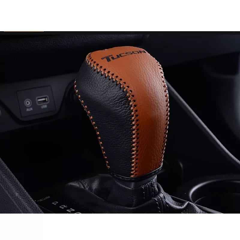 Combo bọc cần số & phanh tay các dòng xe Hyundai I10, Accent, Elantra, Tucson, Santafe AT da bò thật shop sẽ gọi tư vấn