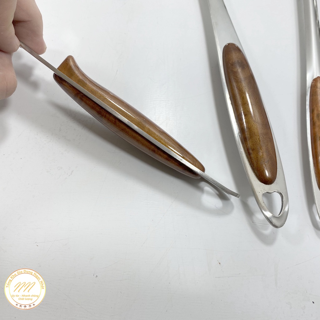 Muôi Múc Canh Inox Có Lỗ Ráo Nước Vân Gỗ - Muôi Múc Canh Inox Cao Cấp