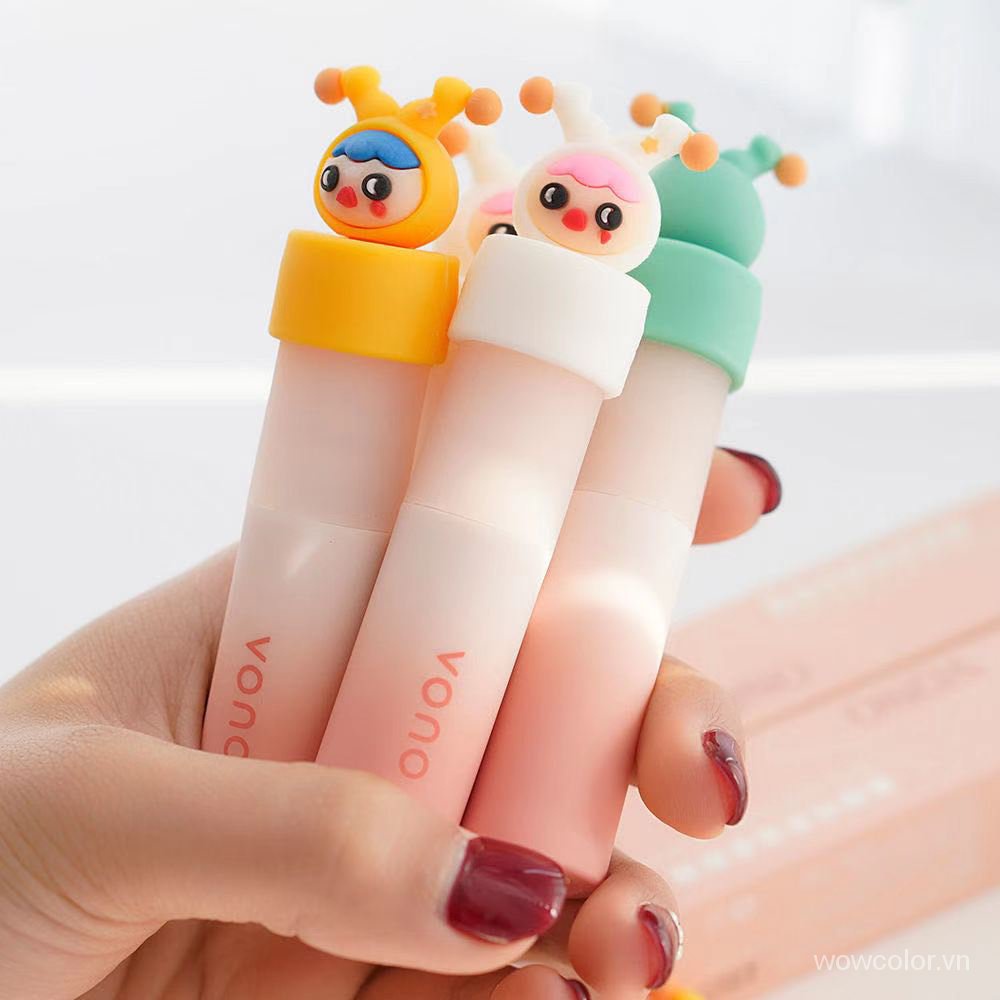 [Hàng mới về] Son môi VONO chống thấm nước lâu trôi thiết kế hoạt hình dễ thương với 6 màu tùy chọn