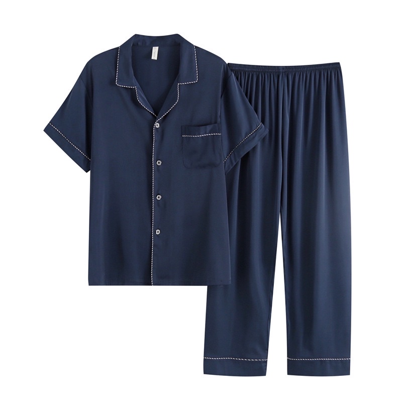G9372N Bộ pyjama nam ngắn tay lụa mềm mại cao cấp hàng nhập - Thời Trang Dương