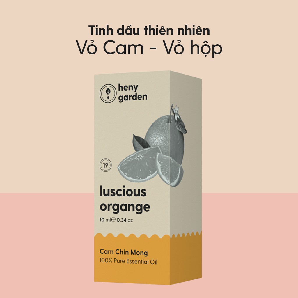 Tinh Dầu Cam Ngọt Organic Thiên Nhiên Nguyên Chất Đậm Đặc Xông Thơm Phòng, Làm Nến Thơm HENY GARDEN